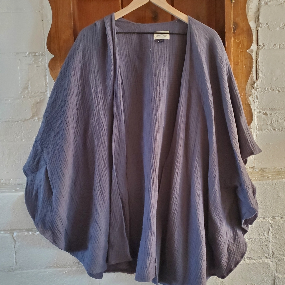 Cotton Gauze Shawl Cardigan Coverup